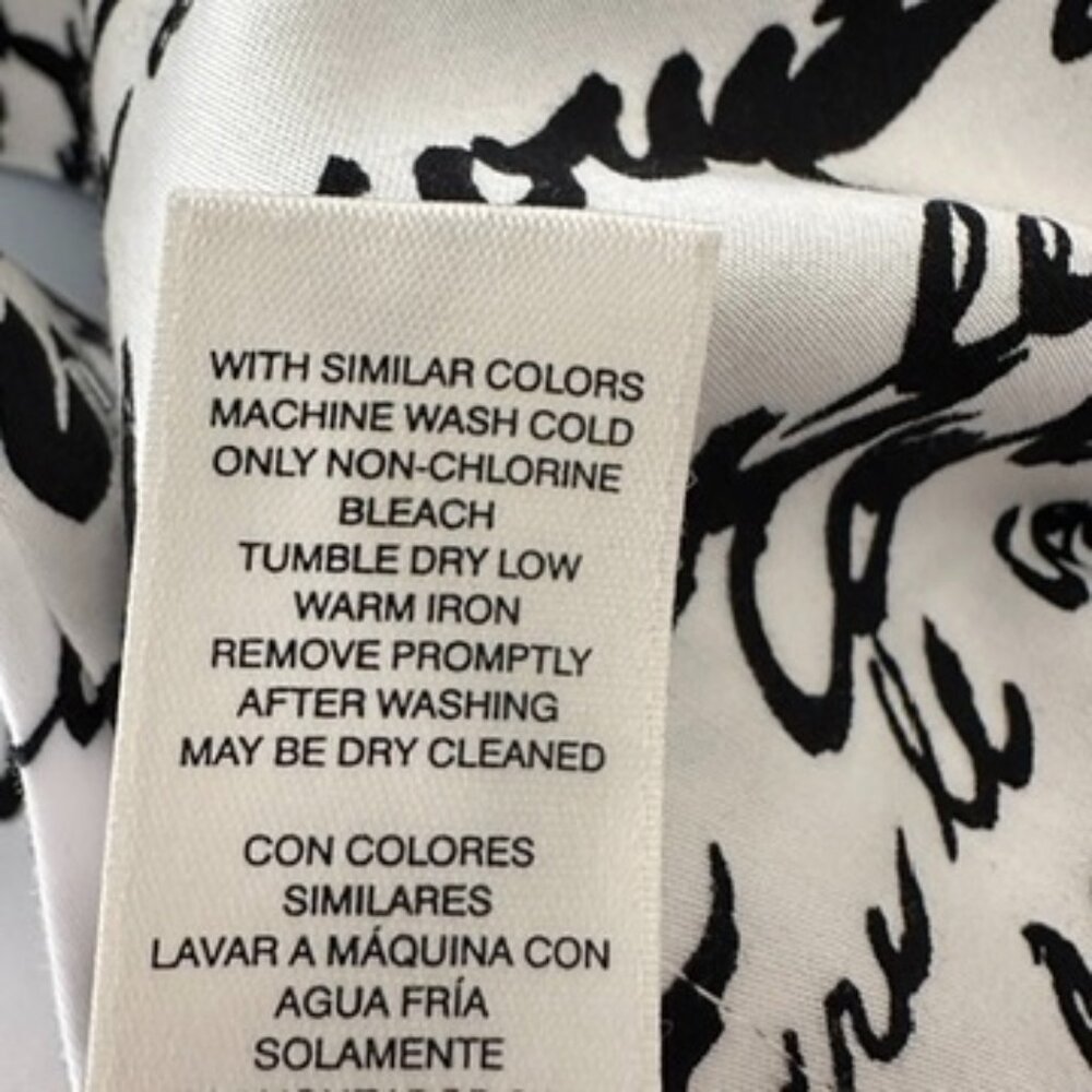 Chico's Size 3 Women's Oversized Shirt Button Down. White and Black Design - Picture 9 of 14